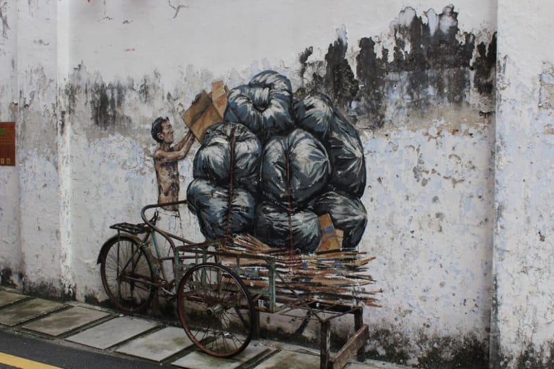trishaw mural art